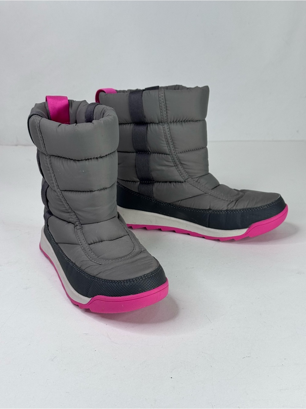 Sorel Kids Gray and Pink Padded Snow Boots